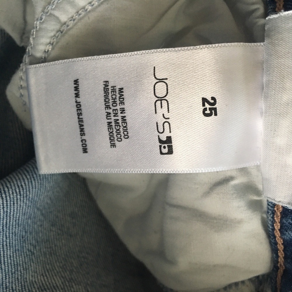 VTG Joe's The Lara Mid Rise Jeans Size 25 Cigarette Raw Hem Ankle Stretch Patchw - Picture 8 of 11